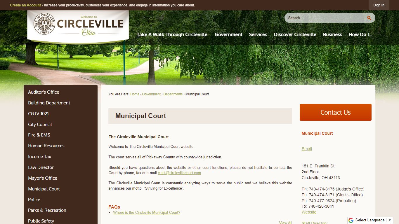 Municipal Court | Circleville, OH - Official Website